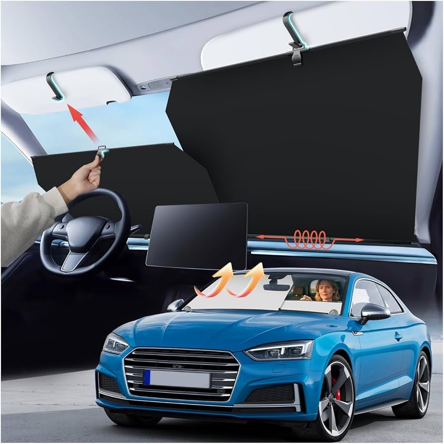 how much cooler does a windshield sunshade keep a parked car